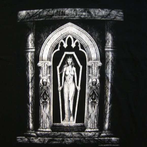 Alstyle Apparel Activewear Tops - Goddess Lilith emerges from coffin tshirt